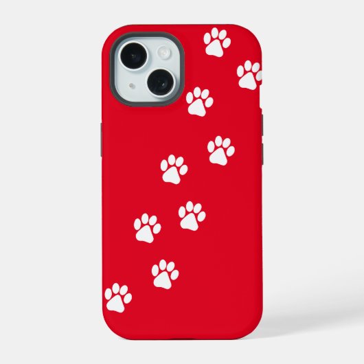 Cat Pawトレースパターンのカスタマイズ iPhone 15ケース (裏面)