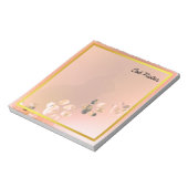 Cat Pawパーソナライズされたオレンジ色のプリント猫好き ノートパッド (回転)