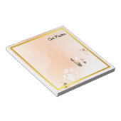 Cat Pawパーソナライズされたオレンジ色のプリント猫好き ノートパッド (アングル)