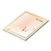 Cat Pawパーソナライズされたオレンジ色のプリント猫好き ノートパッド (回転)