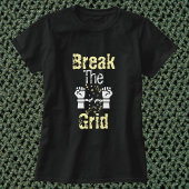 Cat Paw Blackでグリッドを分割パーソナライズされたする Tシャツ