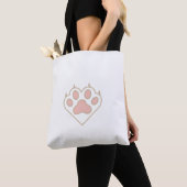 Cat Paw Heart Love Tote Bag トートバッグ (クローズアップ)