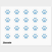 Cat Paw Print Animal Themed (Blue) ラウンドシール (シート)