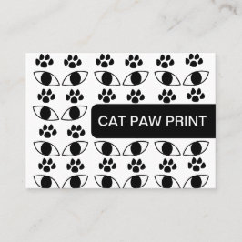 Cat Paw Print Pet Care Services白黒 名刺