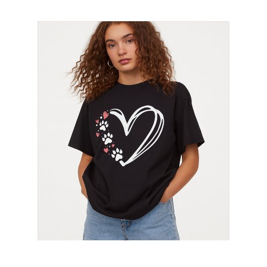 Cat Paw Prints on My Heart for cat lovers トライブレンドＴシャツ