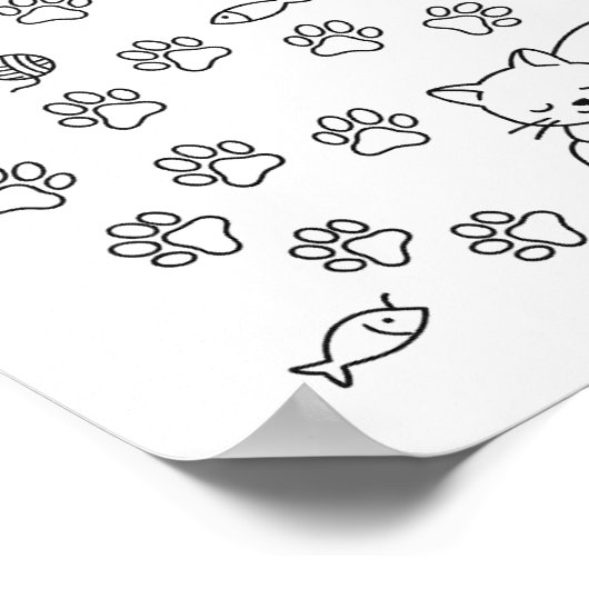 Cat Paw Prints Savings Challenge Tracker ポスター (角)