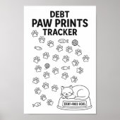 Cat Paw Prints Savings Challenge Tracker ポスター (正面)