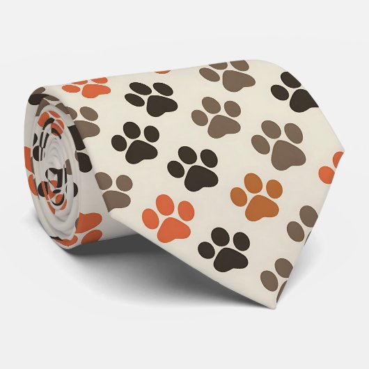 Cat Paw Retro Custom Tie ネクタイ (ロール)