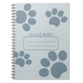 Cat paws bluegray journal notebook ノートブック (正面)