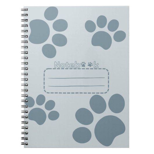 Cat paws bluegray journal notebook ノートブック (正面)