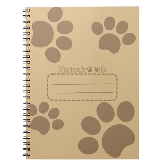 Cat paws brown journal notebook ノートブック (正面)