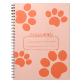 Cat paws orange journal notebook ノートブック (正面)