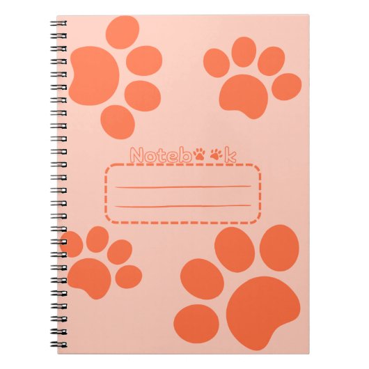 Cat paws orange journal notebook ノートブック (正面)