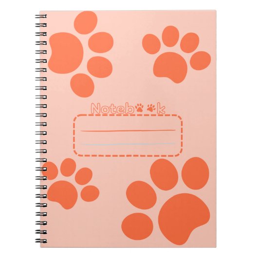 Cat paws orange journal notebook ノートブック (正面)