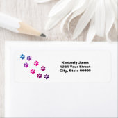 Cat Paws Personalizeガーリー差出人住所 ラベル (インサイチュ)