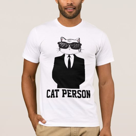 CAT PERSON おもしろい Tシャツ (正面)