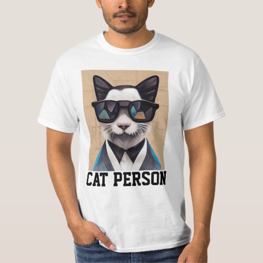CAT PERSON おもしろい Tシャツ (正面)