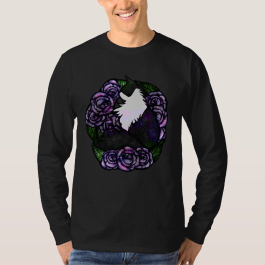 Cat Person Tuxedo Cats Roses Tシャツ (正面)