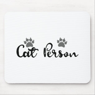 Cat Person Typography Art マウスパッド