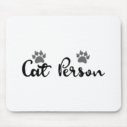 Cat Person Typography Art マウスパッド (正面)