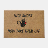 cat personalizable おもしろい Front doormat ドアマット (正面)