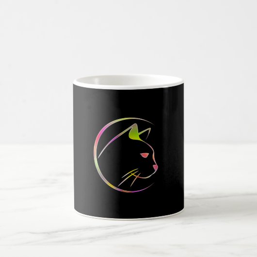 Cat Pet Domestic Life Chrome Graphic コーヒーマグカップ (中央)
