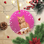 Cat Pet Keepsake Christmas Simple Photo セラミックオーナメント<br><div class="desc">Cat Pet Keepsake Christmas Simple Photo Ceramic Ornament</div>