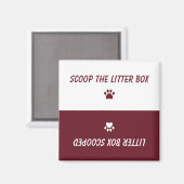 Cat Pet Paw Prints Reversible Litter Box Reminder マグネット (正面/裏面)