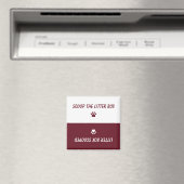 Cat Pet Paw Prints Reversible Litter Box Reminder マグネット (インサイチュ (食洗機))