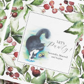 Cat Pet Portrait Christmas Cocktail Napkins スタンダードランチョンナプキン