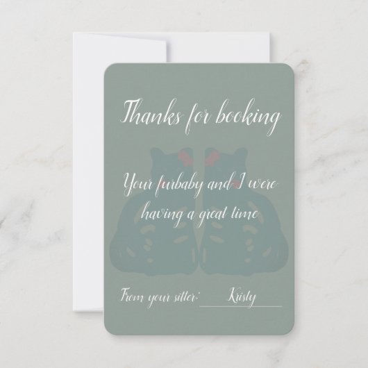 Cat/Pet Sitter's Thank You Card サンキューカード (正面)