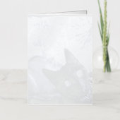 Cat Photo Christmas Folded Foil Greeting Card 箔グリーティングカード (正面)