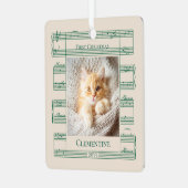 Cat Photo First Christmas Meow Meow Sheet Music メタルオーナメント (正面左)