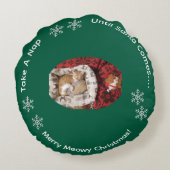 Cat Photo , Humor Text, Customize , ラウンドクッション (裏面)