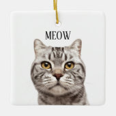 Cat Photo Meow Christmas Ornament セラミックオーナメント (正面)