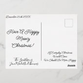 Cat Photo Text Christmas Folded Foil Greeting Card 箔シーズンポストカード (裏面)