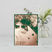 Cat Photo Text Christmas Folded Foil Greeting Card 箔シーズンポストカード (立ち正面)