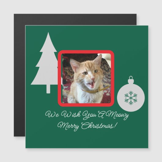 Cat Photo Text Customizable, Christmas,  (正面/裏面)