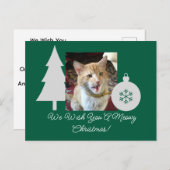 Cat Photo Text Customizable, Christmas Tree,  シーズンポストカード (正面/裏面)