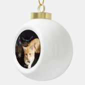 Cat Photo Text, Customize, Happy New Year 20XX, セラミックボールオーナメント (右)