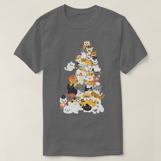 cat pile  tシャツ (デザイン正面)
