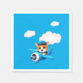 Cat Pilot スタンダードカクテルナプキン (正面)