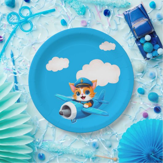 Cat Pilot ペーパープレート (パーティー)