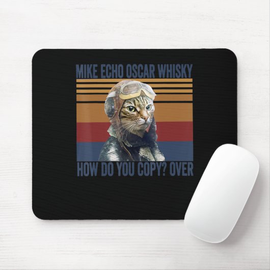 Cat Pilot Mike Echo Oscar Whisky Costume Gift マウスパッド (マウス)