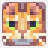 cat Pixelart, Pixel Art スクエアシール (正面)
