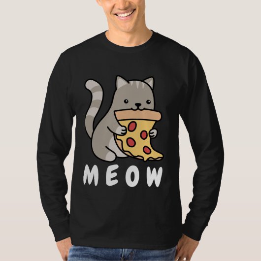 Cat Pizza Cat Owner Fast Food  Cats Humorous Fun Tシャツ (正面)