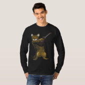Cat Playing Acoustic Guitar Musician Tシャツ (正面フル)