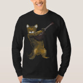 Cat Playing Acoustic Guitar Musician Tシャツ (正面)
