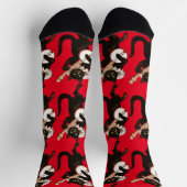 Cat playing Banjo Thunder_Cove ソックス (上部)