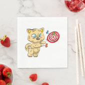 Cat Playing Darts スタンダードランチョンナプキン (インサイチュ)